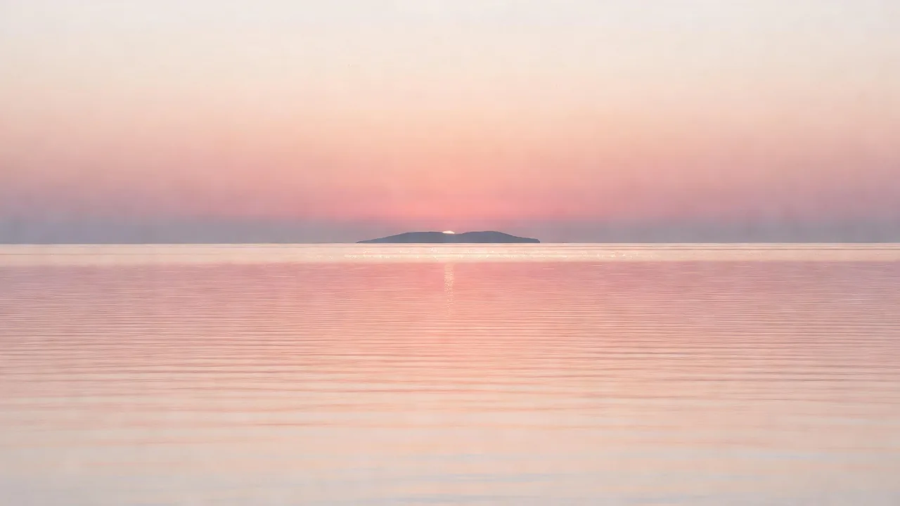 A Pink Hour At Sea